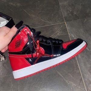 Jordan 1 High Family Patent Leather Breads Size 4.5 Boys